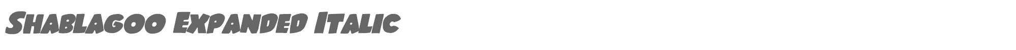 Shablagoo shablagooexpandital.ttf font preview
