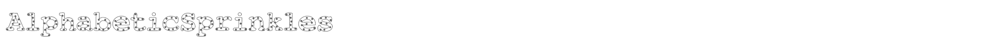 Sample characters Alphabetic Sprinkles Font