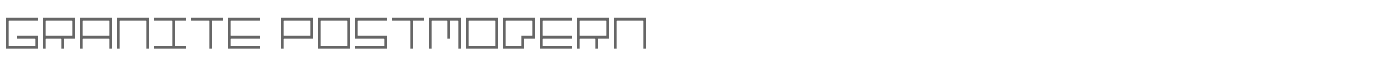 Sample characters Granite Postmodern Font