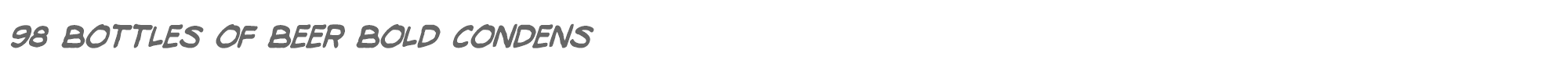 98 Bottles of Beer 98bottlesboldcondital.ttf font preview