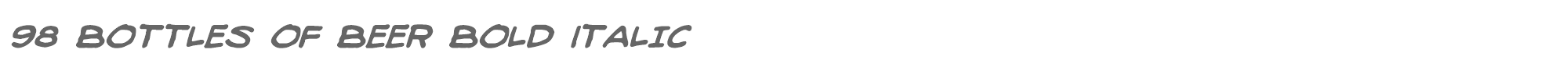 98 Bottles of Beer 98bottlesboldital.ttf font preview