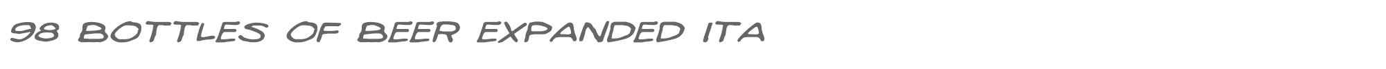 98 Bottles of Beer 98bottlesexpandital.ttf font preview
