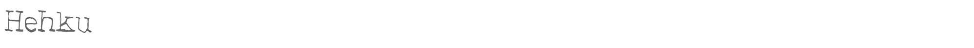 Sample characters Hehku Font
