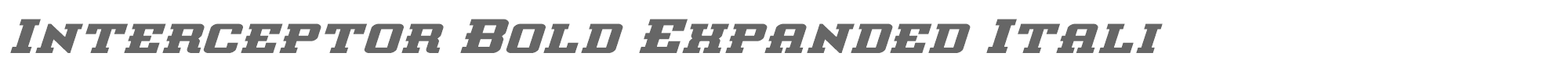 Interceptor interceptorboldexpandital.ttf font preview
