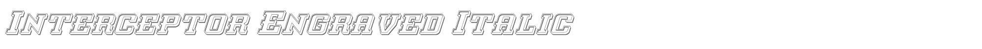 Interceptor interceptorengraveital.ttf font preview