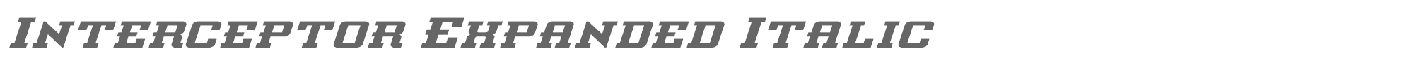 Interceptor interceptorexpandital.ttf font preview