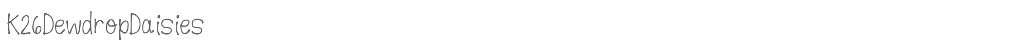 Sample characters K26 Dewdrop Daisies Font