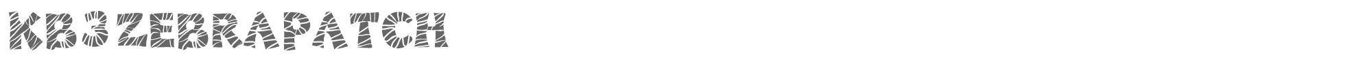 Sample characters KB3 Zebra Patch Font
