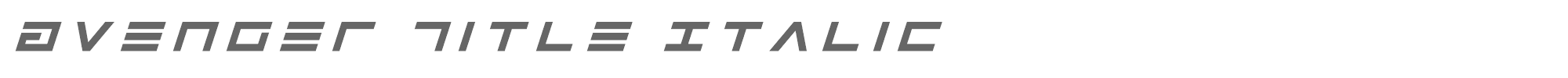 Avenger avengertitleital.ttf font preview
