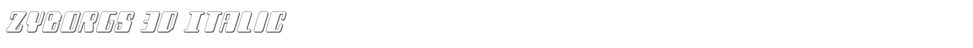 Zyborgs zyborgs3dital.ttf font preview