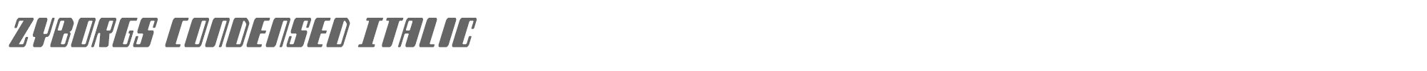 Zyborgs zyborgscondital.ttf font preview