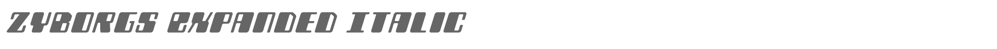 Zyborgs zyborgsexpandital.ttf font preview