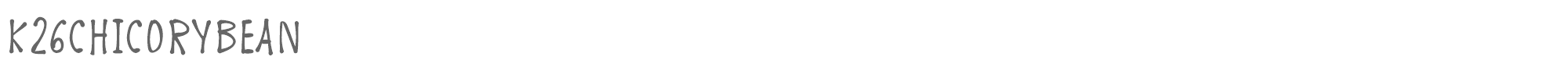 Sample characters K26 Chicory Bean Font