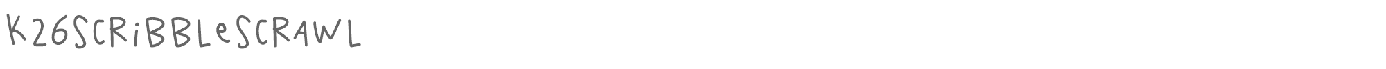 Sample characters K26 Scribble Scrawl Font