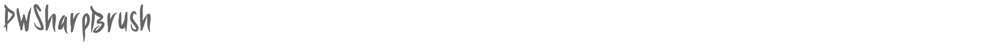 Sample characters PW Sharp Brush Font