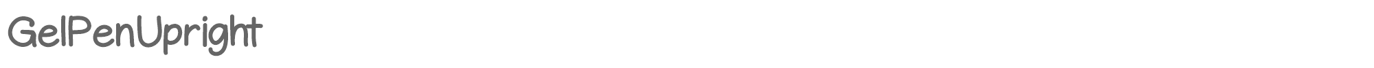 Sample characters Gel Pen Upright Font