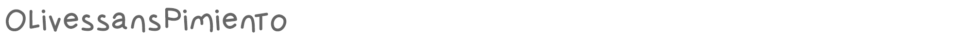 Sample characters Olives sans Pimiento Font