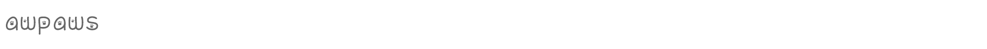 Sample characters Awpaws Font
