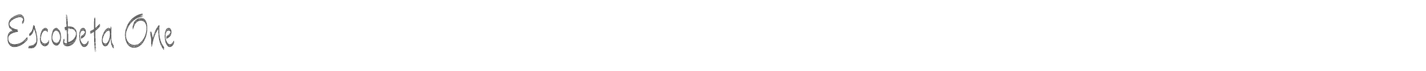Sample characters Escobeta One Font