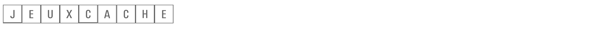 Sample characters Jeux Cache Font