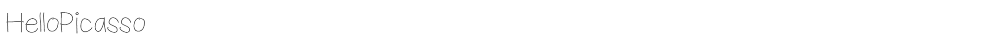 Sample characters Hello Picasso Font