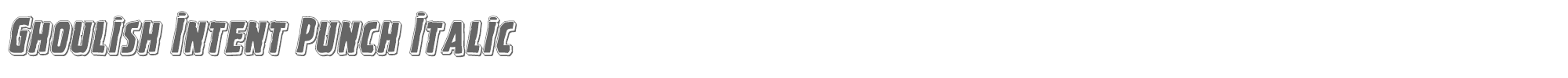 Ghoulish Intent ghoulishintentpunchital.ttf font preview