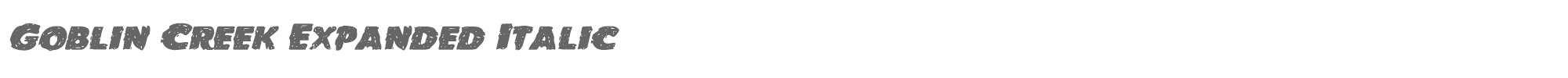Goblin Creek goblincreekexpandital.ttf font preview