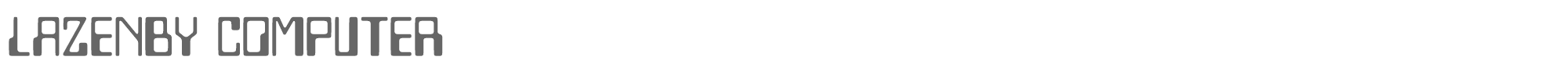 Sample characters Lazenby Computer Font