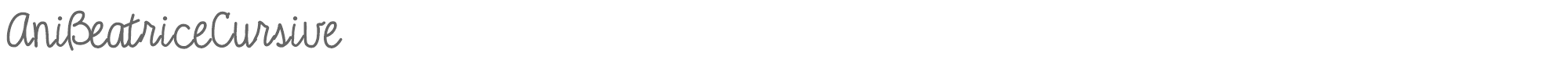 Sample characters Ani Beatrice Cursive Font
