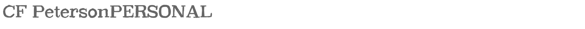 Sample characters CF Peterson Font