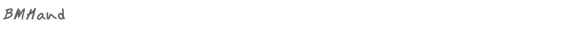 Sample characters BM Hand Font