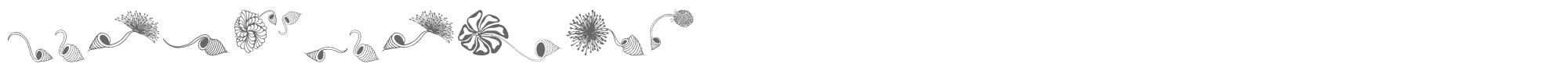 Sample characters Dingsprinkle Font