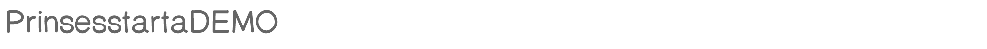 Sample characters Prinsesstårta Font