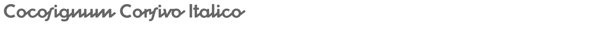 Sample characters Cocosignum Corsivo Italico Font