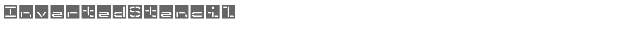 Sample characters Inverted Stencil Font