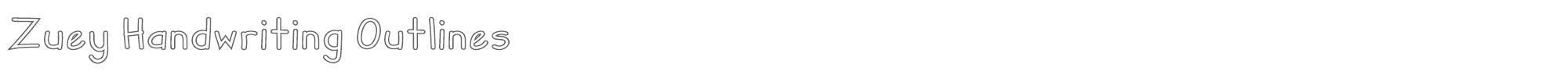 Sample characters Zuey Handwriting Font