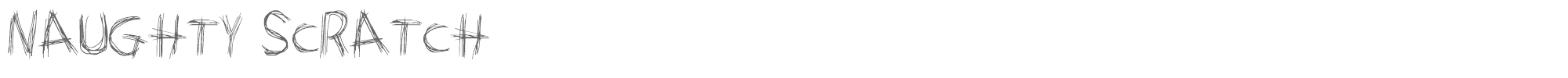 Sample characters Naughty Scratch Font