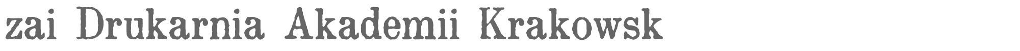 Sample characters zai Drukarnia Akademii Krakowskiej 1674 Font