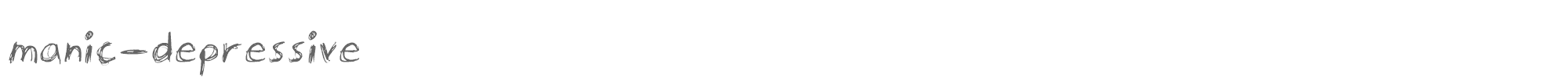 Sample characters Manic Depressive Font