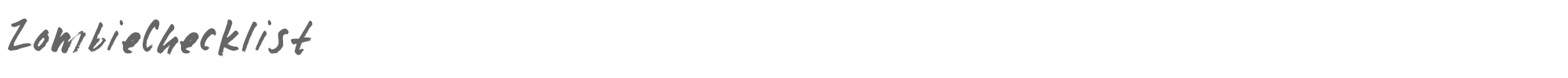 Sample characters Zombie Checklist Font