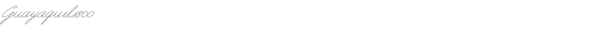 Sample characters Guayaquil 1800 Font