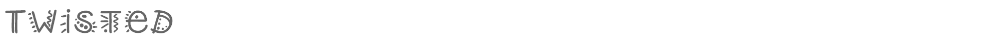 Sample characters Twisted Font