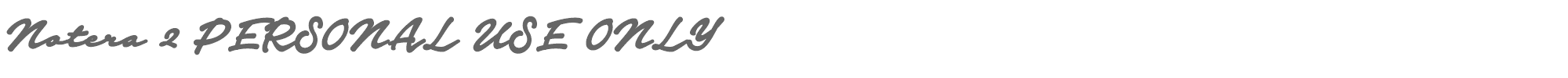 Sample characters Notera 2 Font