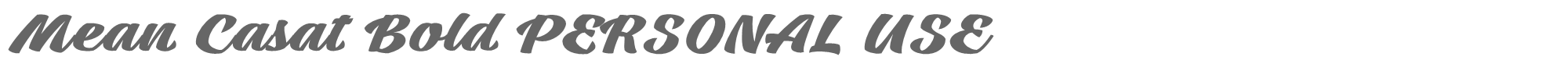 Sample characters Mean Casat Font