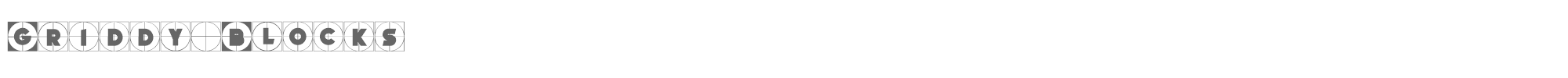 Sample characters Griddy Blocks Font