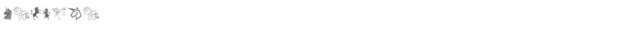 Sample characters Unicorn Font