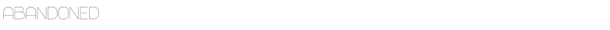 Sample characters Abandoned Font