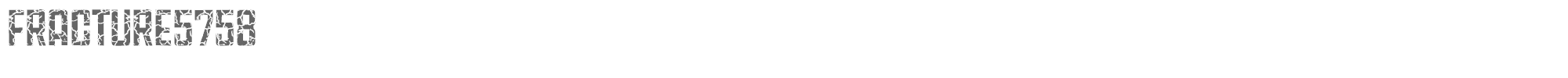 Sample characters Fracture 5758 Font