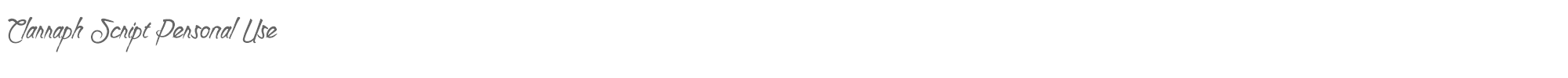 Sample characters Clarraph Script Font