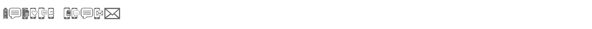 Sample characters Mobile Icons Font